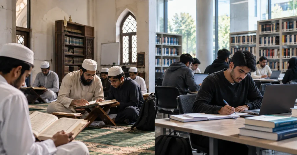 Curriculum Structure: Classical Islamic Texts vs. University Courses